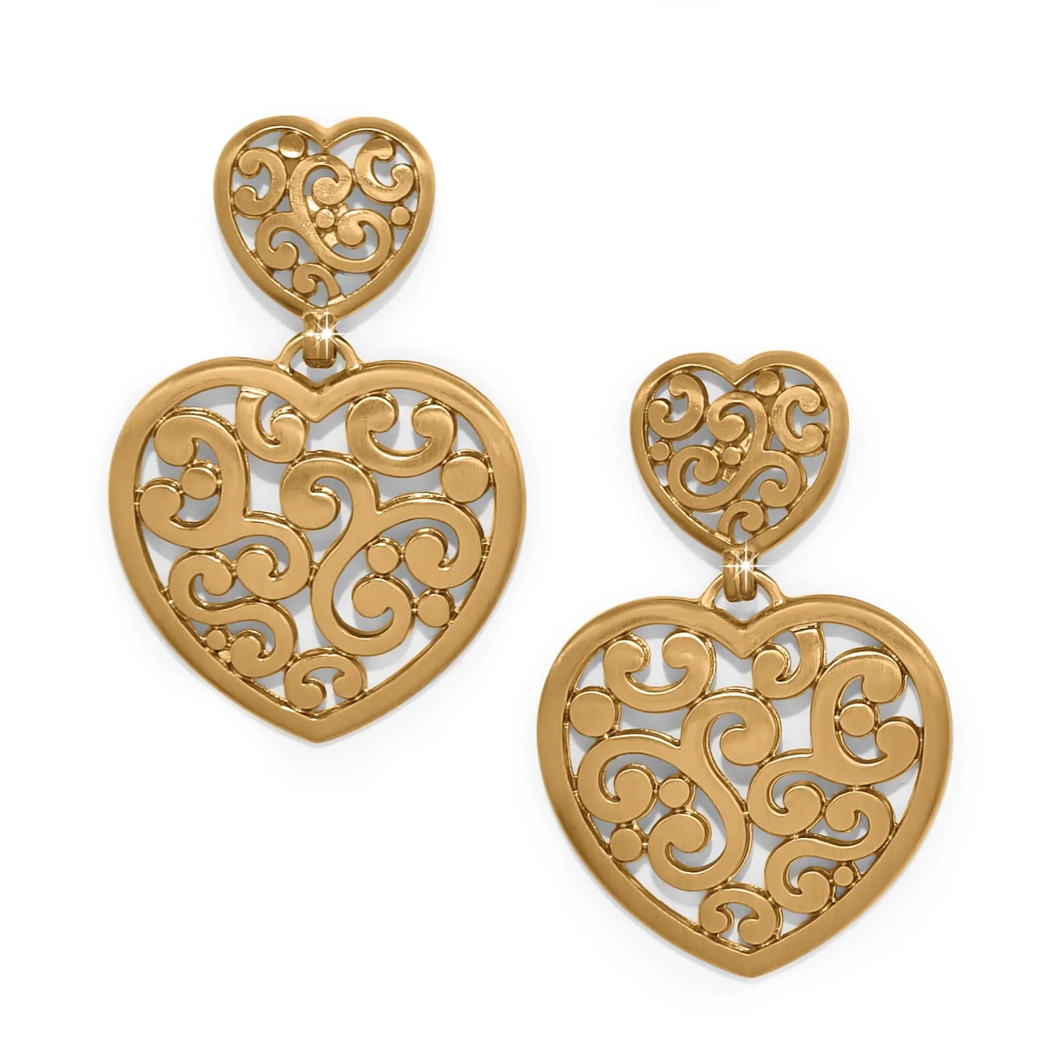 Contempo Heart Double Post Drop Earrings - Image 7