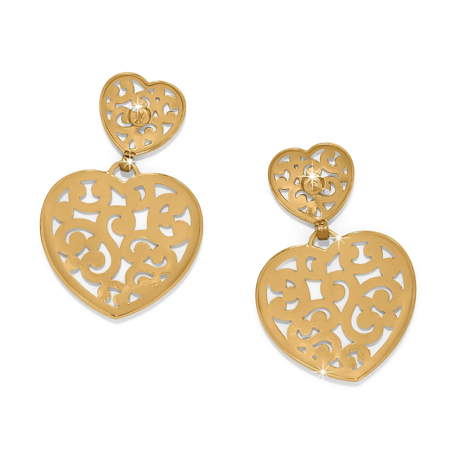Contempo Heart Double Post Drop Earrings - Image 8