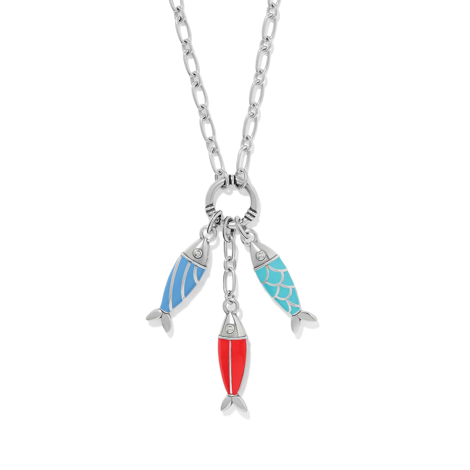 Sun & Sea Fish Trio Charm Necklace - Image 2