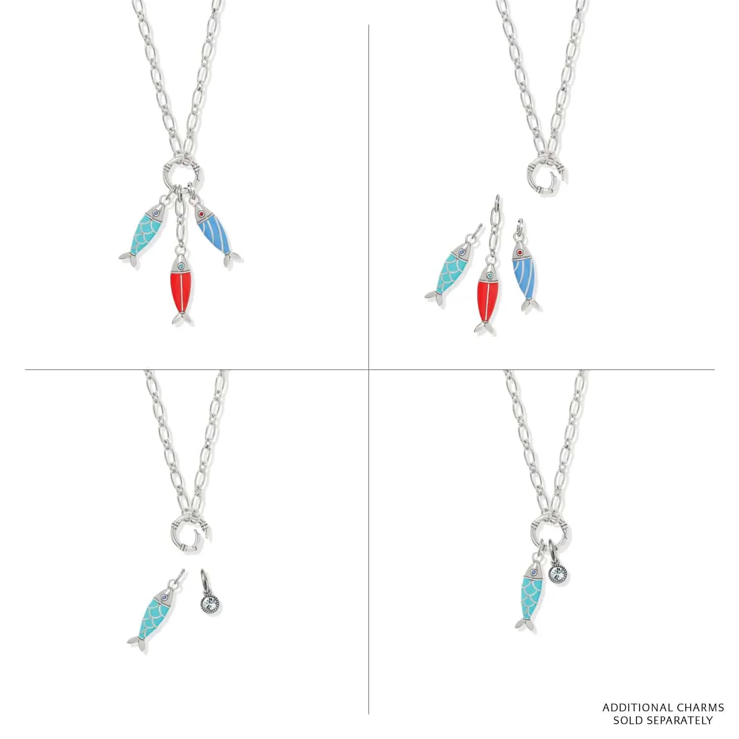 Sun & Sea Fish Trio Charm Necklace - Image 4
